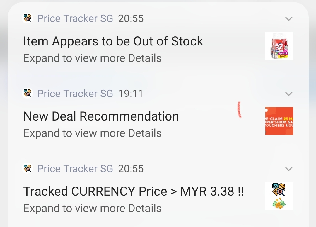 Price Tracker SG Finance Tracker Forex Notification