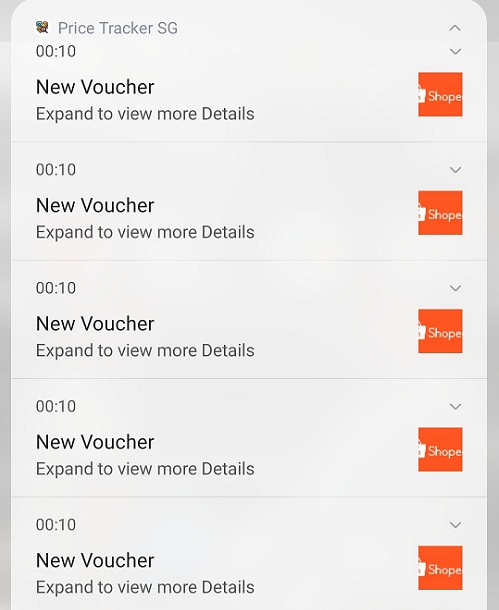 Price Tracker SG Shopping Vouchers Notifications