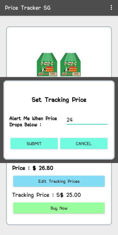 set Tracking Price Price Tracker SG